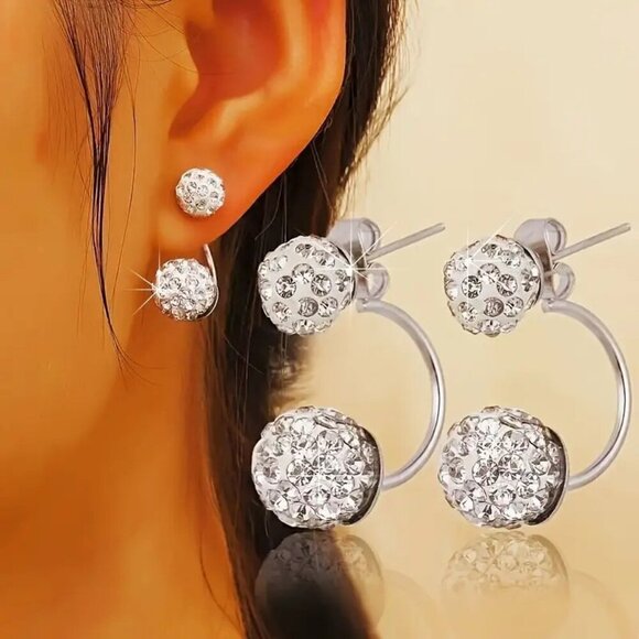 Bohemian Rhinestones Hoop Earrings - Picture 3 of 3